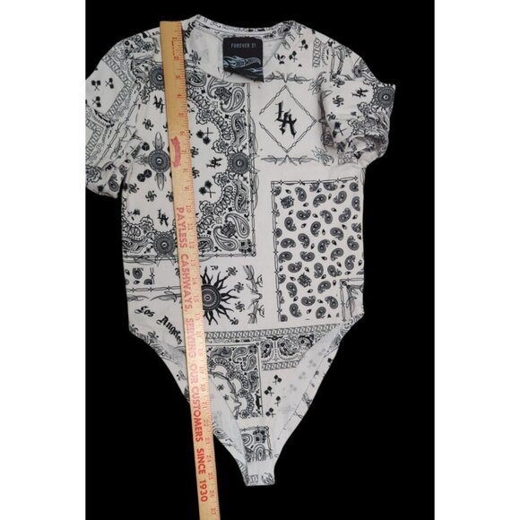 Hot Wheels Forever 21 Los Angeles Bandana SoCal Graphic Bodysuit M RARE!‎ - Picture 7 of 9